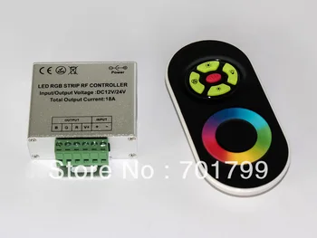 

promotion!!!LED RGB touch controller,DC12-24V input,max 6A*3 channel output;with black remote