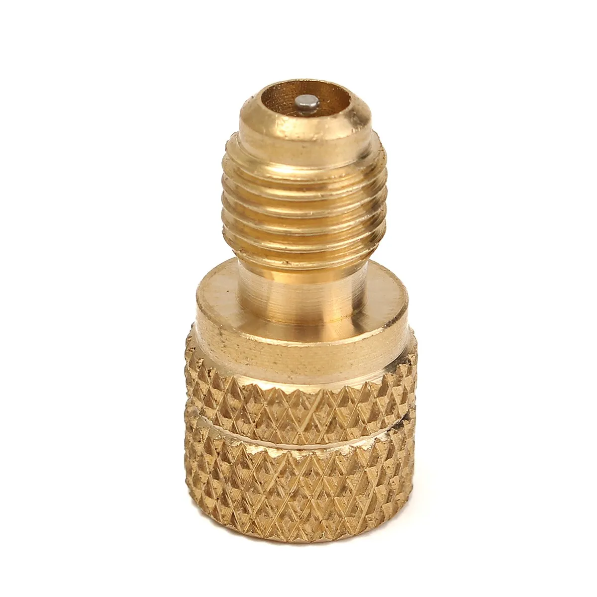 

Car AC R12 To R134A Brass Fitting Adapter 1/4" Male To 1/2" Female ACME & Valve Core