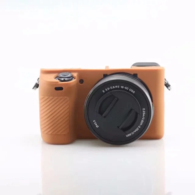 NiYi лучше резиновый силиконовый чехол защитная рамка для sony A6300 A6400 ILCE-6300 камера Мягкая 7 цветов - Цвет: Brown