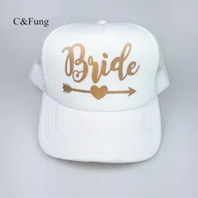 C& Fung новые шляпы невесты дальнобойщика Свадебная вечеринка подарок подружки невесты белые черные розовые кепки Золотая Бейсболка Шапки Прямая поставка