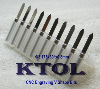 

0.8MM 60 Degree V Carving PCB CNC Engraving Tools Milling Cutter Wood Router Bits,10pcs Tungsten Carbide Router Bits Set