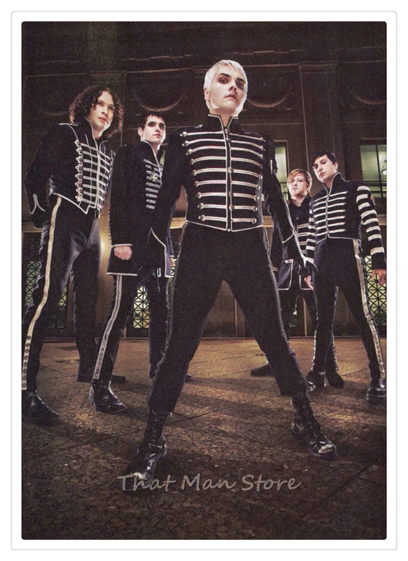 My Chemical Romance Американский панк-рок-группа ВИНТАЖНЫЙ ПЛАКАТ белая крафт-бумага ретро кафе домашний декоративный настенный плакат 42*30 см - Цвет: Темный хаки