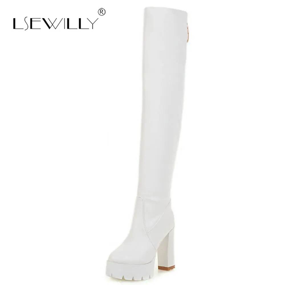 

Lsewilly Autumn Winter Fashion Sexy Thick High Heel Platform Botas Slim Woman Thigh High Boots Over The Knee Fashion Boots S567