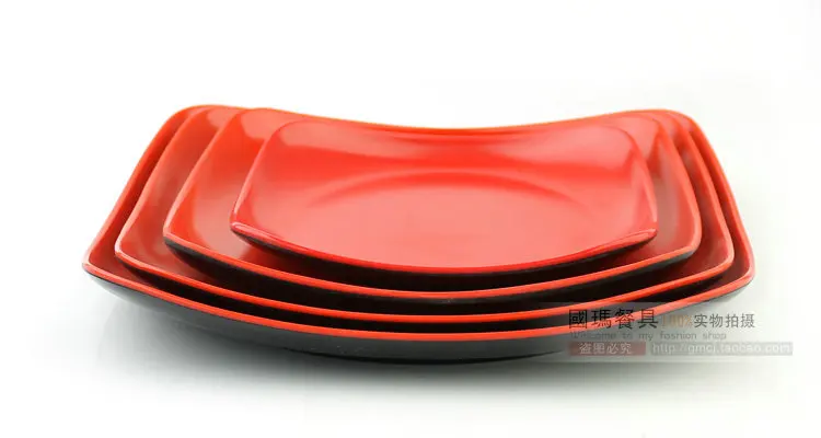 8inch Anese Style Imitation Porcelain Dinnerware Black Red Porcelain Dinnerware