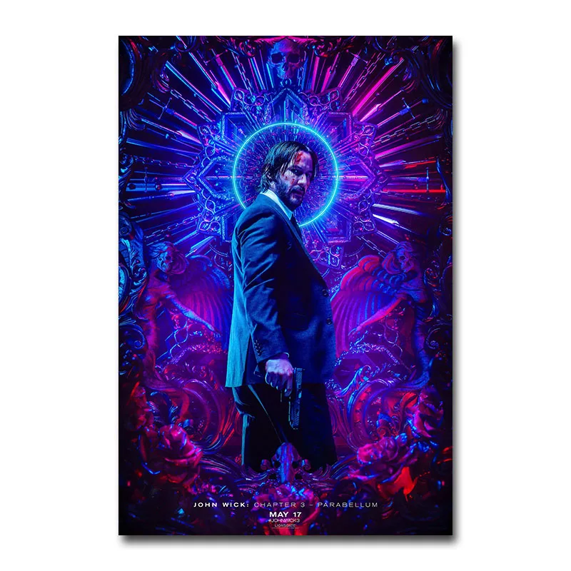John Wick Keanu Reeves Silk Poster Wallpaper 24 X 13 inches
