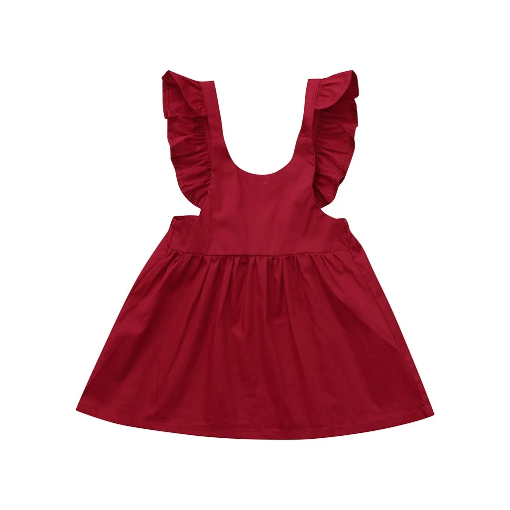 Одежда для малышей детские для девочек, рукава-Крылья Лето в целом платья принцессы, одежда DEC22 P45