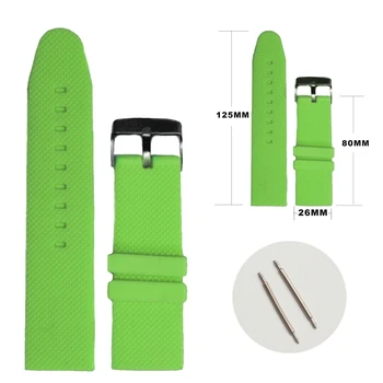 

26mm Spring Green Silicone Jelly Rubber Unisex Watch Band Straps WB1062B26JB