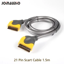 JOINAUDIO высококачественный аудио и Vedio 21pin Scart кабель с прозрачной изоляцией вся медь(длина кабеля 1,5 м