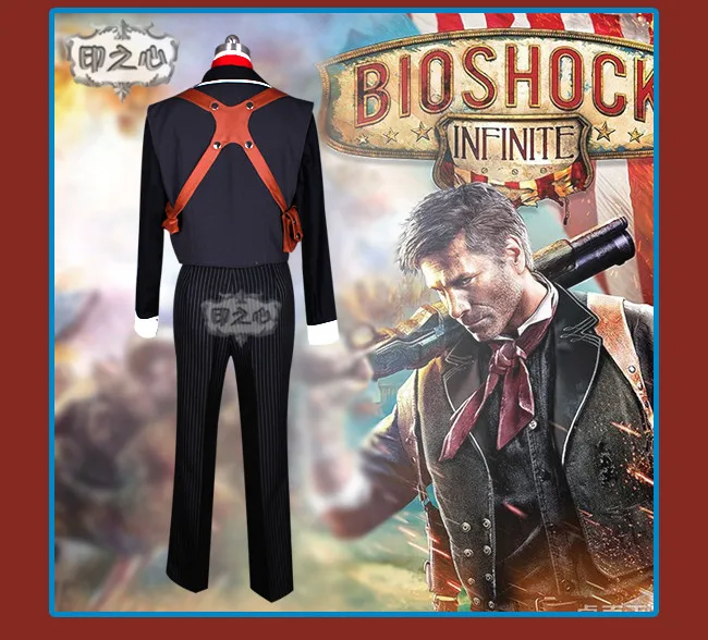 Аниме! BioShock бесконечное Booker DeWitt боевой костюм Готическая униформа косплей костюм для Хэллоуина на заказ размер бесплатная доставка