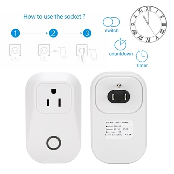 

S20 Remote Control Ligh Wireless Smart Wifi Power Socket EU Plug Outlet Timer Switch For Alexa Google Home