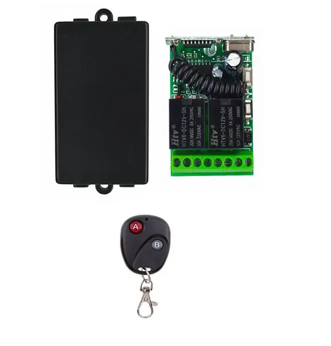 

433.92MHZ DC 12V 2CH 2 ch 10A RF Wireless Remote Control Light Switch System 2 channel Relay Transmitter garage door/window/lamp