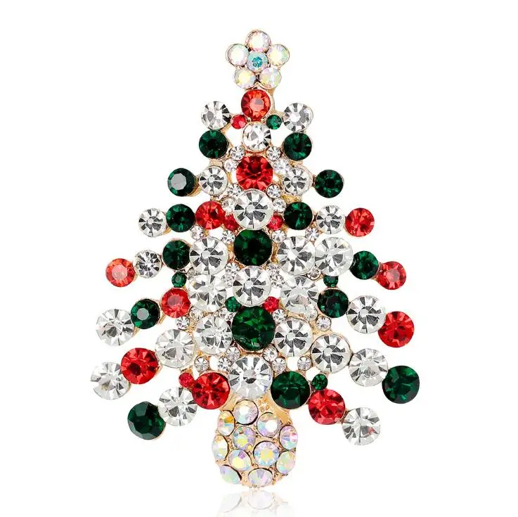 

New Year Christmas Brooch Christmas Tree Brooches Charm Rhinestone Brooch Pin for Women Cheap-christmas-ornament Christmas Gift