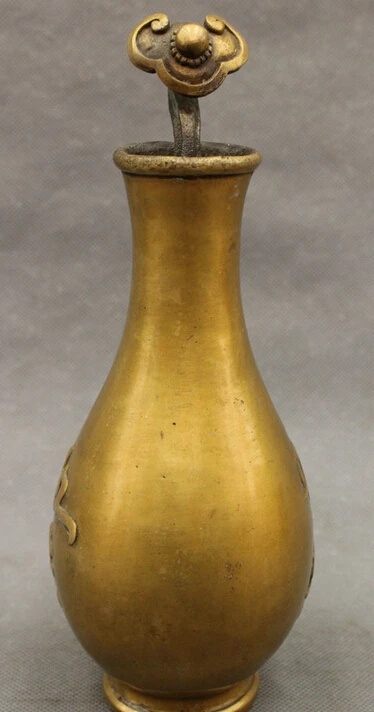 

JP S0114 8" Folk China Chinese Bronze Palace PingAn RuYi Vase Pot Statue Home Decorate