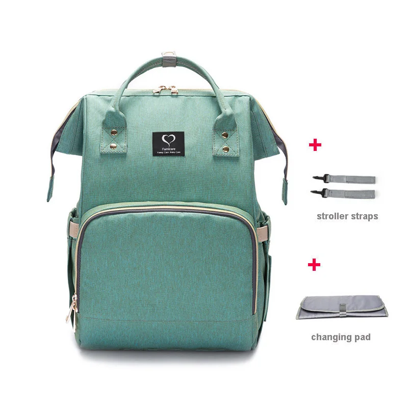 Рюкзак для мамы Подгузник сумка наушники USB Joggle подгузник сумка водонепроницаемый для беременных дорожный рюкзак дизайнерская сумка для ухода за ребенком сумка для детской коляски сумка женская большая - Цвет: green