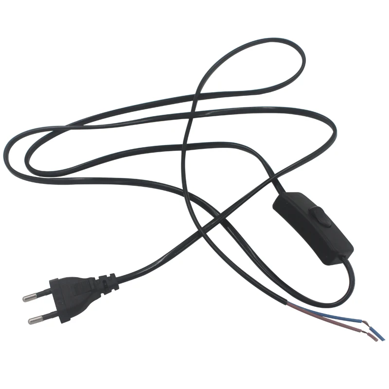 

10pcs 1.8 m 303 Pushbutton switch EU plug power cord for replace table lamp DIY grass cylinder lamp chandelier