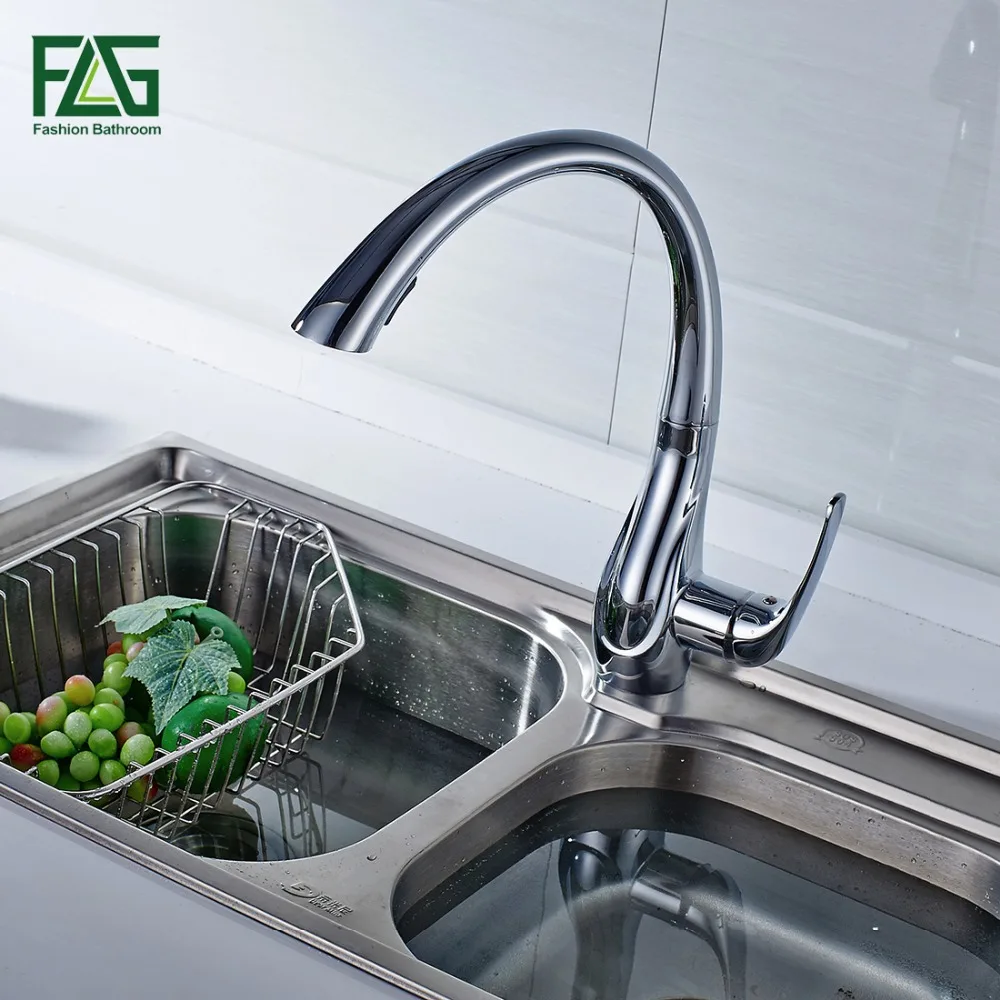 FLG Multiple Choices White Painting Kitchen Faucet Pull Out Torneira 2-Function Water Outlet Cold & Hot Kitchen Sink Mixer C002W FLG Multiple Choices White Painting Kitchen Faucet Pull Out Torneira 2-Function Water Outlet Cold & Hot Kitchen Sink Mixer C002W