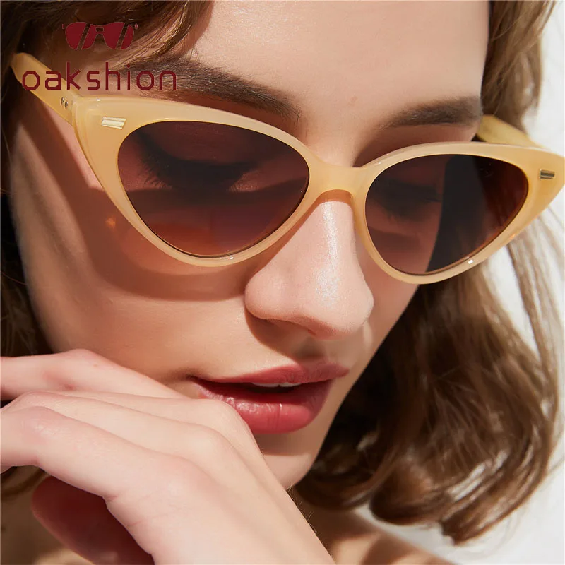 Fashion Cute Sexy Ladies Cat Eye Sunglasses Women Vintage Brand Rivet Small Sun Glasses Female Oculos de sol UV400