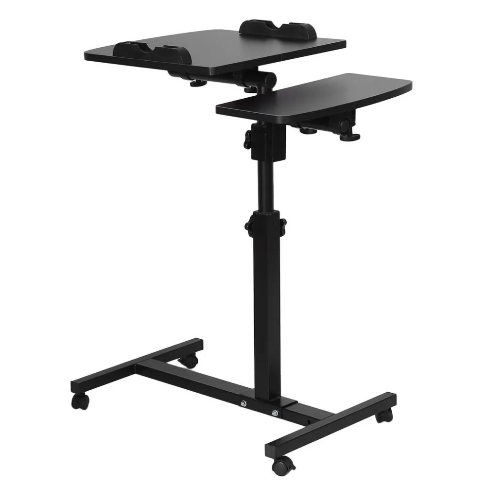 Portable Lap Sofa Bed Tray Height Adjustable Computer Desk Foldable Table Stand Sturdy Wood Steel Notebook Desk
