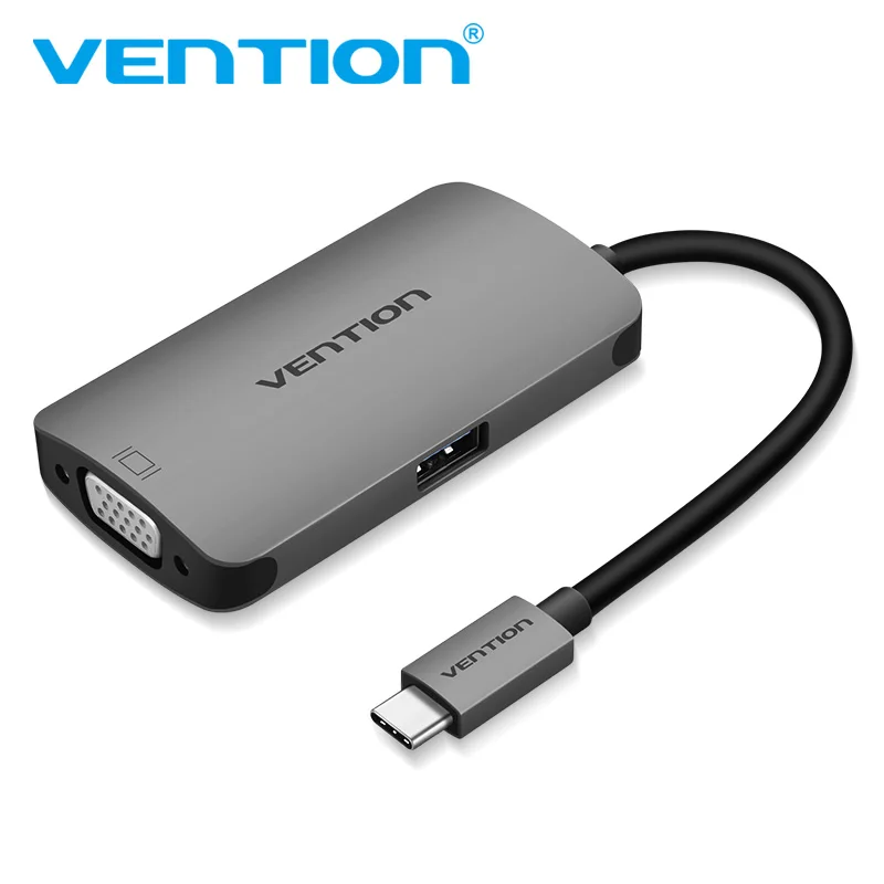 

Vention USB C HUB to HDMI VGA Adapter USB Type C 3.1 to USB 3.0 Hub Female for MacBook ChromeBook PD Charging PortType-c Adapter