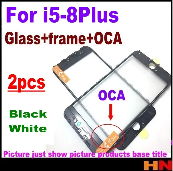 2 шт Холодный пресс 3 в 1 переднее стекло с рамкой OCA для iphone 5 5s 5c 6 6s 7 8 plus Черный