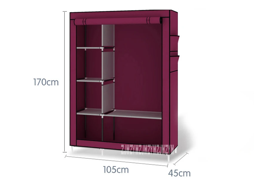 XK001 Тканевый шкаф современный шкаф утолщенный шкаф для хранения Нетканые ткани ткань гардероб простота складные стальные трубы
