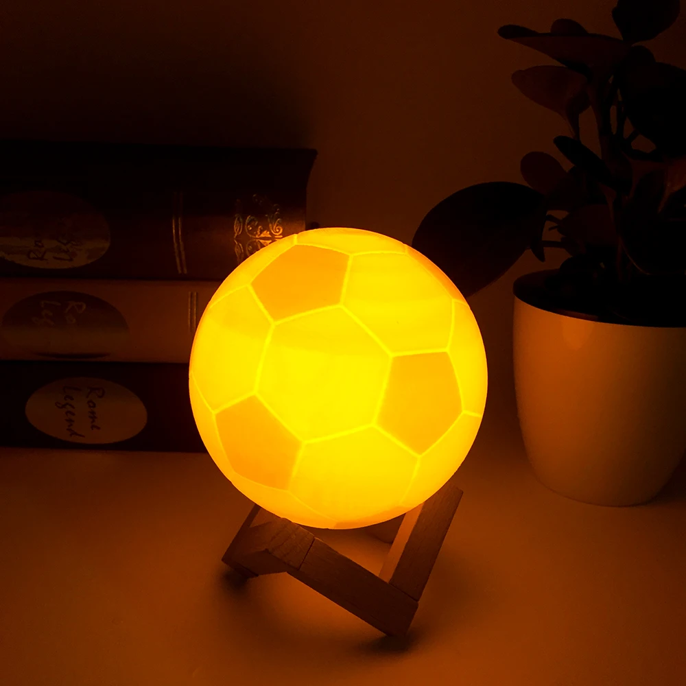 3D Print Football Lamp Touch Table Soccer Night Light Football Cup Best