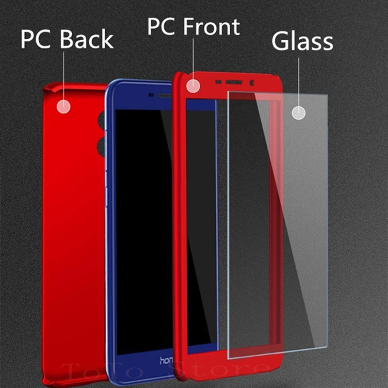 360 Full Body Coverage Phone Case For Huawei Honor 6C Pro Phone Cover Coque Shockproo