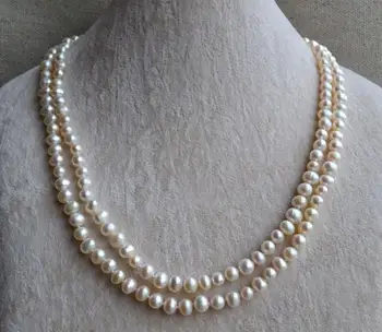 

Perfect Women'S Pearl Jewelry,White Color 6-7mm Natural Freshwater Pearl Necklace,40inches Wedding Birthday Gift Necklace