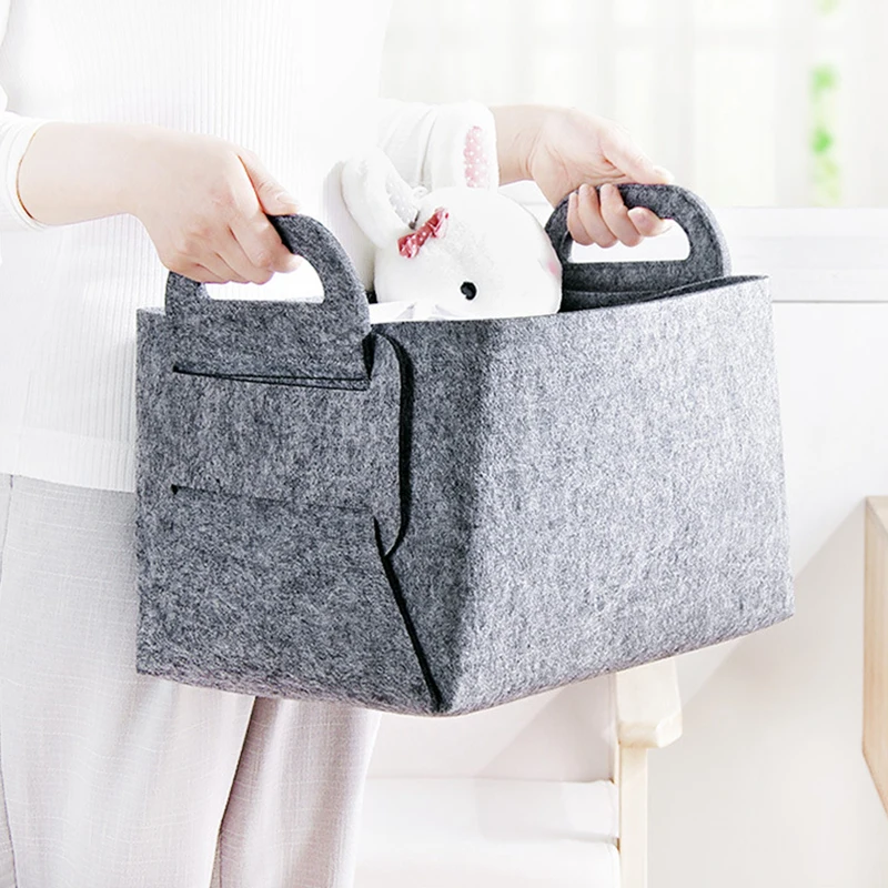 

Storage Baskets Creative Felt Storage Box Bin Modern Home Organization For Clothing Toy Fashion Folding Organizer Portable Pouch