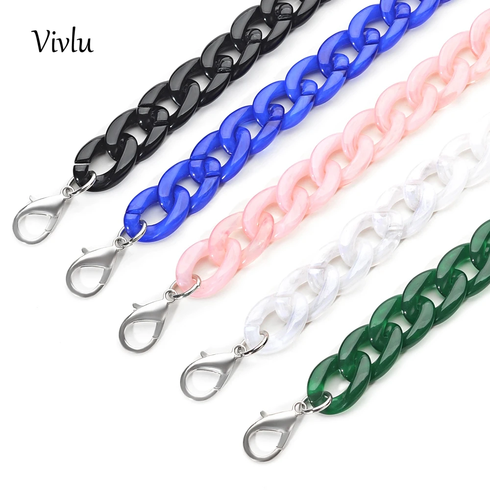 

Acrylic Chain Women Fashion Handbag Accessory Chain Length 120cm Handle Shoulder Bag Strap 5 Colors BG-040
