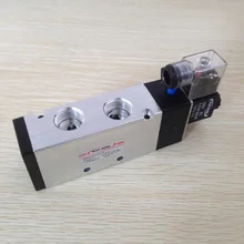 GOGO пневматическая Одиночная катушка соленоидного клапана воздуха 4V410-15 порт 1/" BSP 24 В DC 5 способ Электрический клапан управления с вилкой красный светодиодный светильник