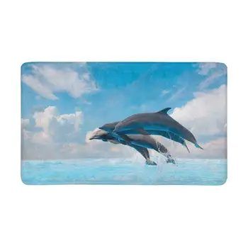 

Group Jumping Dolphins Ocean Waters Front Door Mat Welcome Doormat Home, Indoor, Entrance, Kitchen, Patio