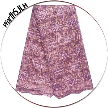 

Nigeria Fashion African Tulle Lace Fabric Nigerian Lace Fabrics 2019 Lilac White Africa Net Embroidery Beads Lace Fabric