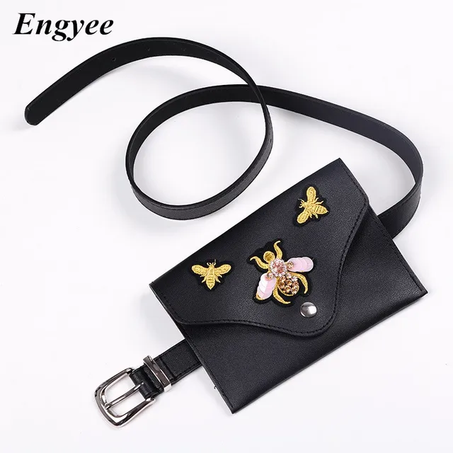 Engyee Vintage Mini Waist Belt Bag Women Leather Waist Pack Fanny Pack For Women Bum Bag Ladies Travel Wallet Summer Bags