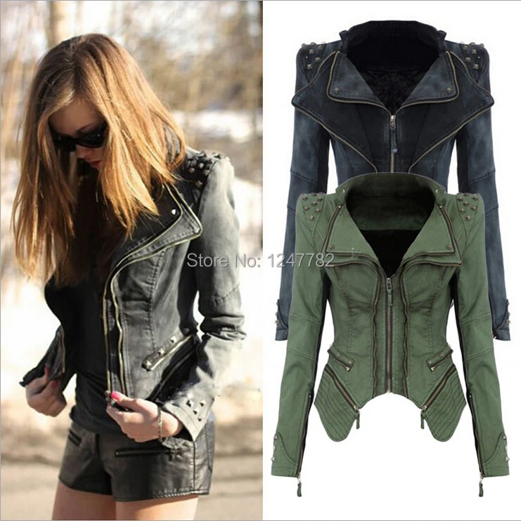 black denim biker jacket womens