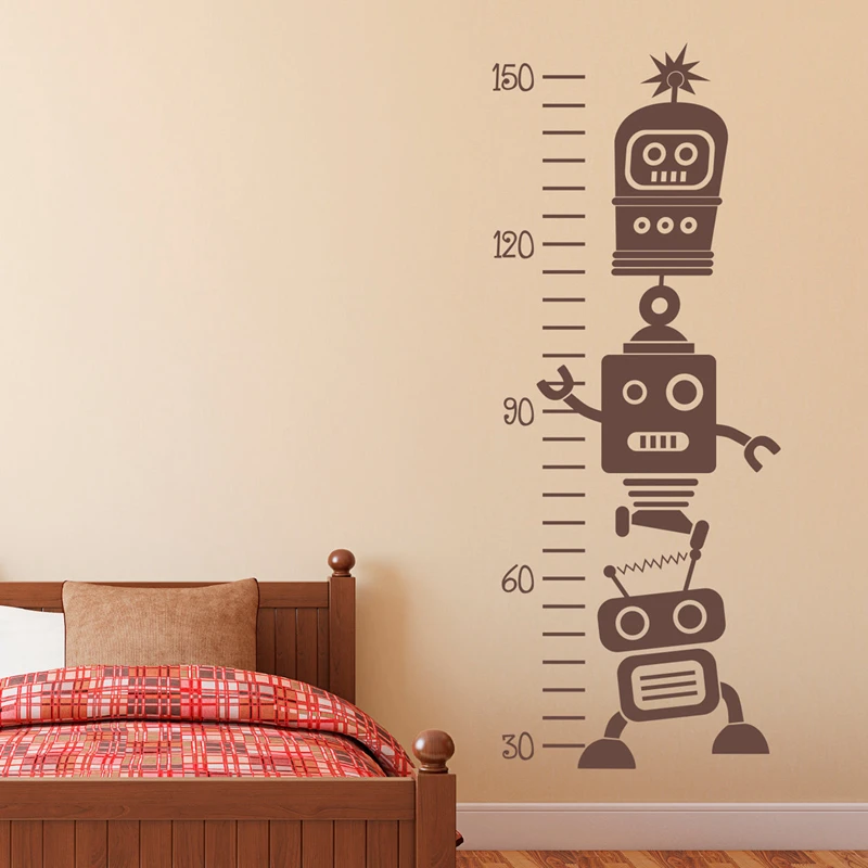 

Removable Robot Growth Chart Vinyl Wall Decals Kids Room Art Decor Stickers Height Measurement Ruler