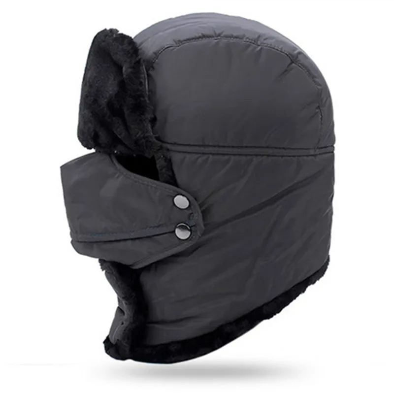 

Winter Men And Women Warm Hat Plus Velvet Thicker Bomber Hats With A Mask Cycling Resist Snow Cap Ear Protection Couple Ski Hat
