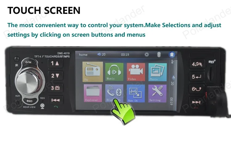 4019 RDS автомобильный стерео радио пульт дистанционного управления FM/SD/USB/AUX несколько эквалайзеров 1 DIN 12 в Bluetooth MP3-плеер WMA/WAV плеер 4,1 дюймов