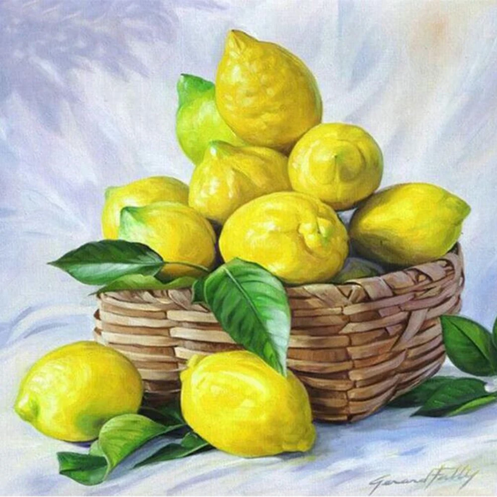 

Diamond Embroidery Lemon Pattern Beading Kit Full Square Diamond Painting Fruit Picture Rhinestones Manual Home Decoration a500