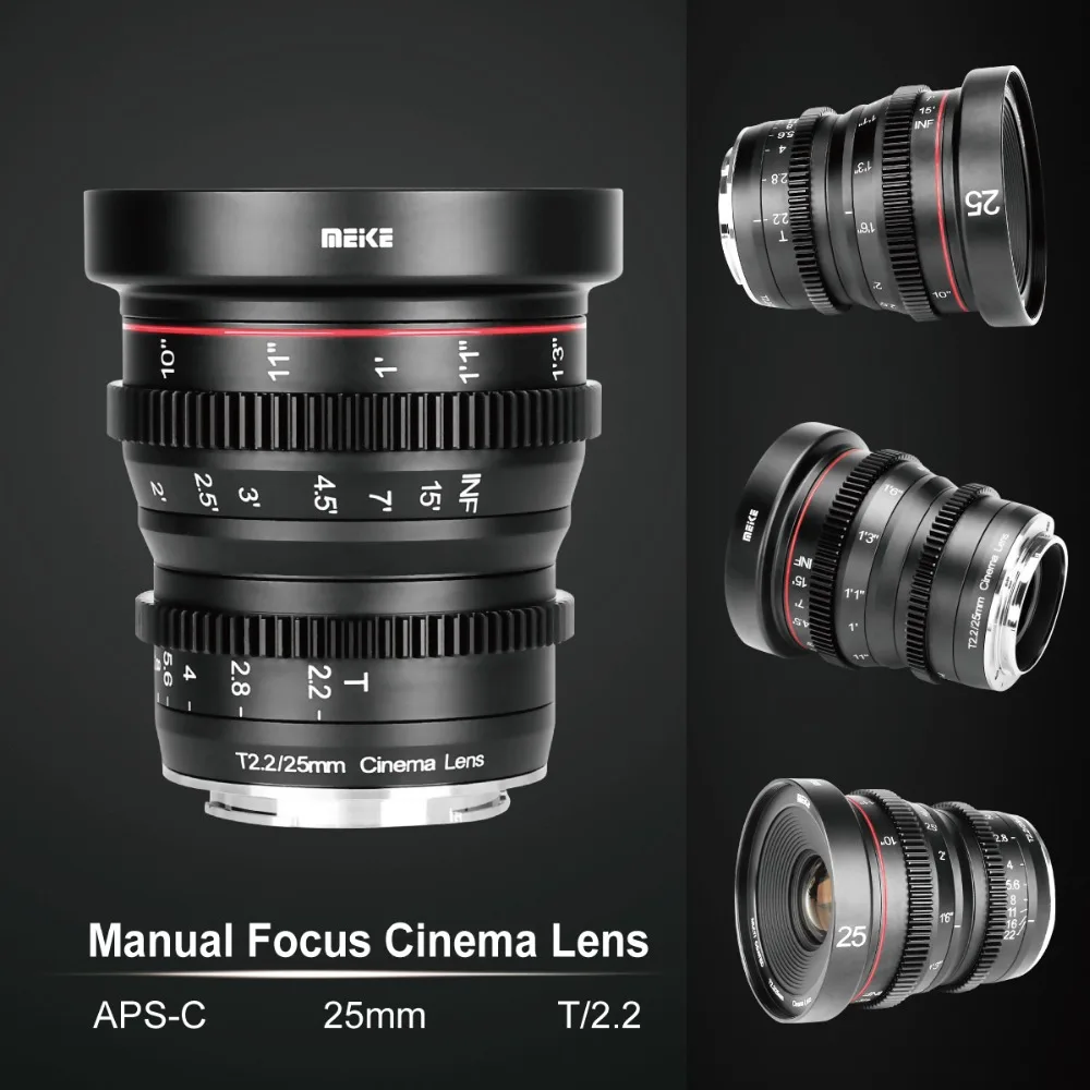 Meike MK 25 мм T2.2 ручной фокус асферический портретный кино объектив для Sony E Mount