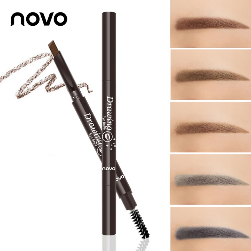 Best Offer for  NOVO brand Lasting waterproof Non halo dyeing Coffee colour brown Double head Automatic rotation Ey