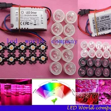 Новое поступление, 10 шт 3 Вт полный спектр led 380-840nm+ 1 шт 6-10x3w 600mA led Драйвер+ 10 шт led объектив led комплект
