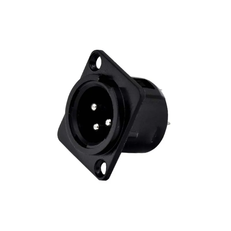 

High quality 50pcs/lot NC3MD-L-B-1 Black 3-Pin XLR Chassis Panel Mount