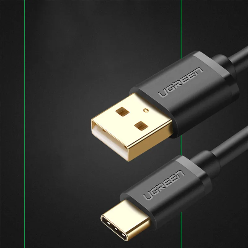 Кабель Ugreen type C USB 3,0 к USB C 3,1 кабель для быстрой зарядки для samsung S8 - Цвет: Черный