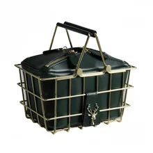 Универсальные кожаные сумки с металлическим каркасом, индивидуальные сумки с головой оленя и птичьей клеткой, женские повседневные сумки с железной корзиной, сумки через плечо