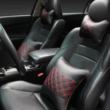 Все кожаные авто подголовник поясничная поддержка автомобиля внутренняя подушка с защитой для шеи ПУ четыре сезона общая Автомобильная подушка