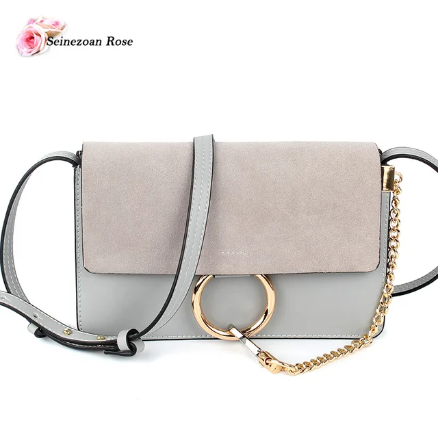 Women S Nubuck Genuine Leather Flap Handbags Famous Brands Designer Women S Nubuck Genuine Leather Flap Handbags Famous Brands Designer Bags Las Small Shoulder Metal Circle