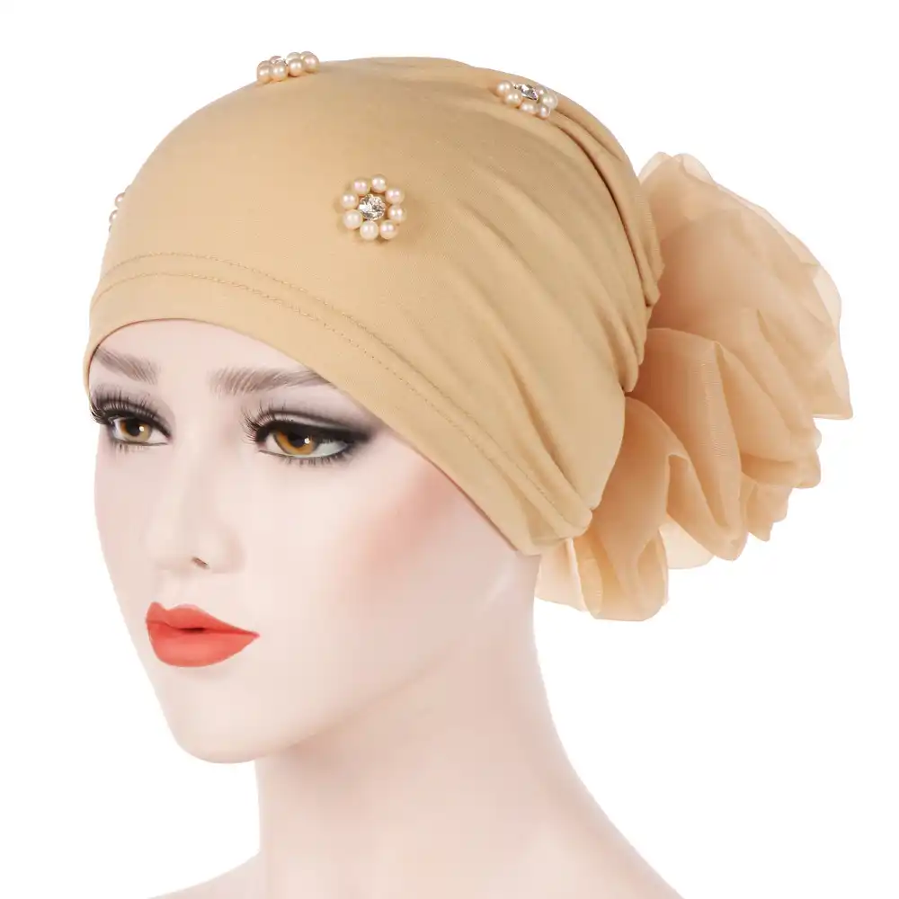 Afco Head Mold Dress up,Fashion Rainbow Color Leopard for Women Muslim Hijab Turban Head Wrap Hat Beanie Cap for Girl 1#