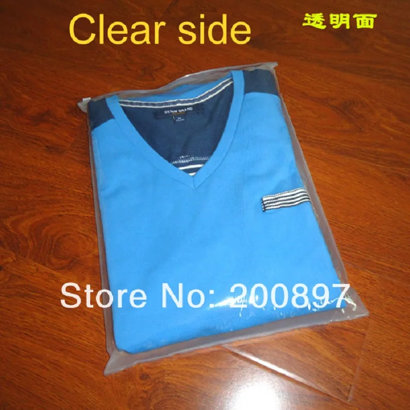 50pcs Zipper top 26*37cm moisture proof apparel shirt PVC plastic packaging bags 3