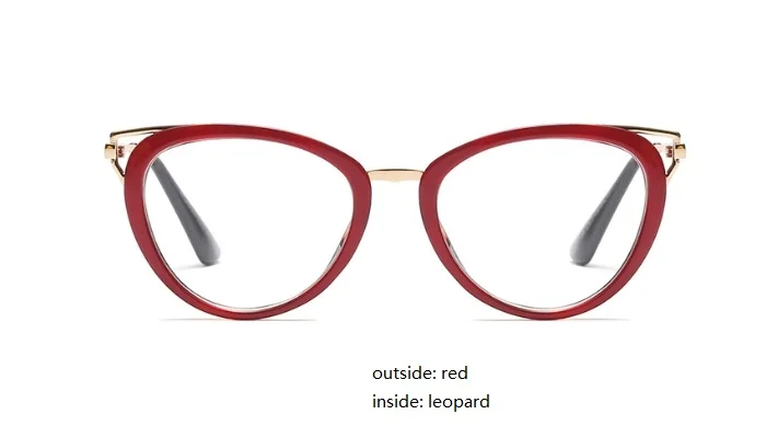 Женские очки с кошачьими глазами, трендовая стильная овальная оптическая мода, компьютерные очки 45661 - Цвет оправы: C3 red leopard